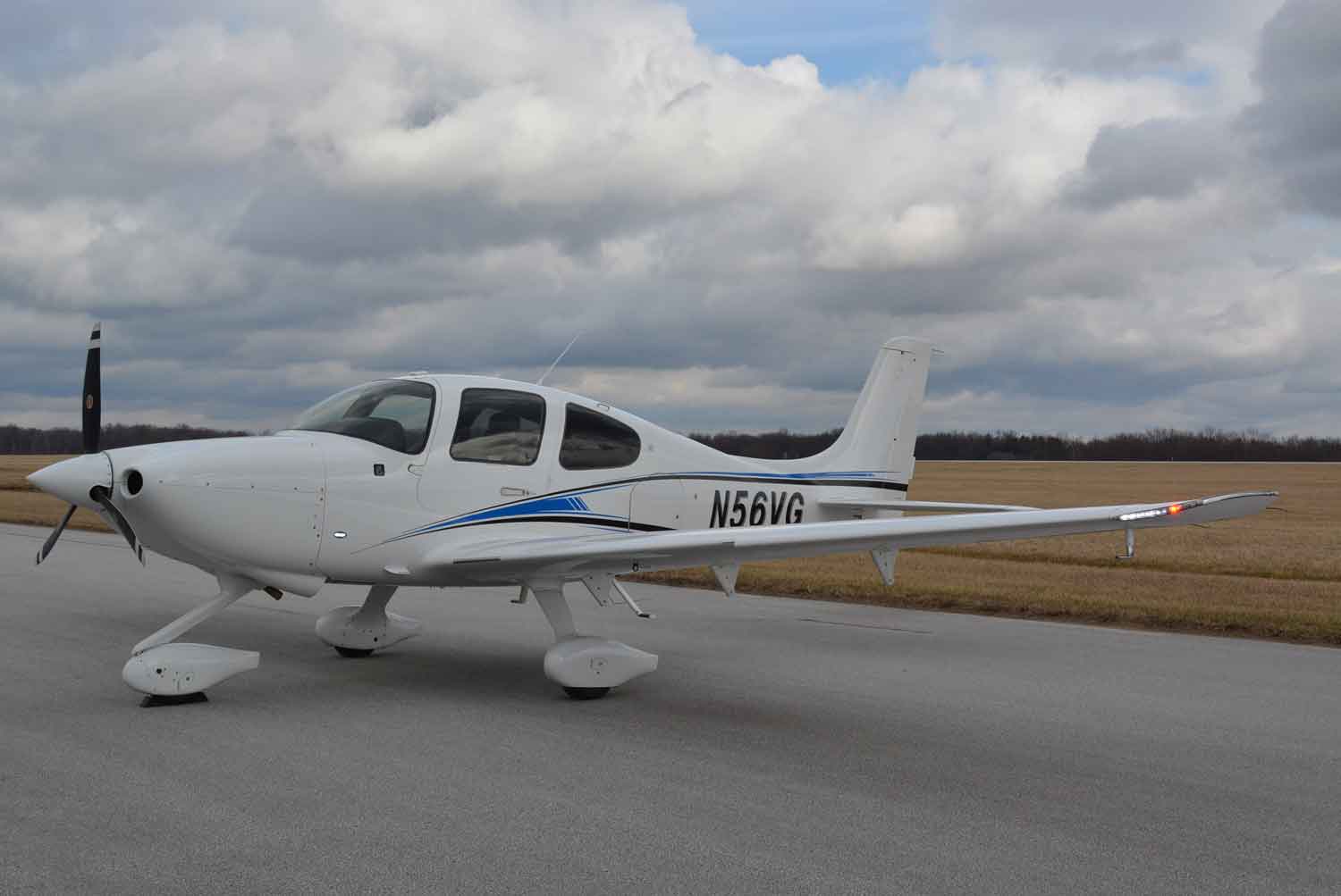 Cirrus SR 22 on the runway